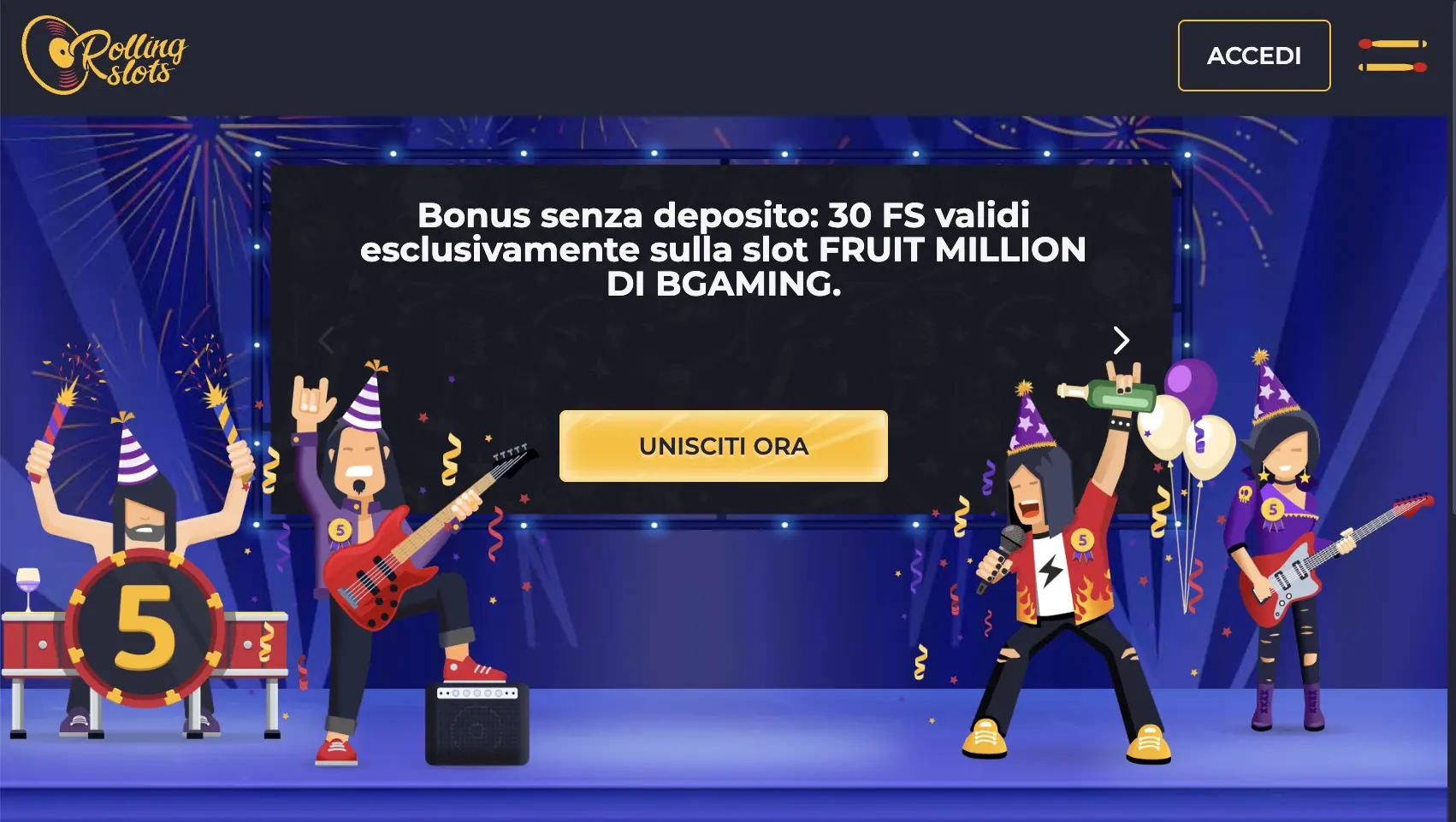 Banner promozionale relativo a RollingSlot Casino